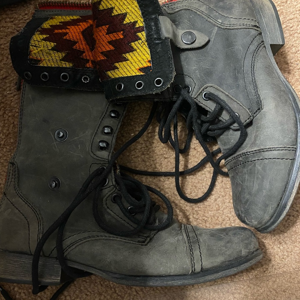 Steve Madden Boots with Patterned Trim